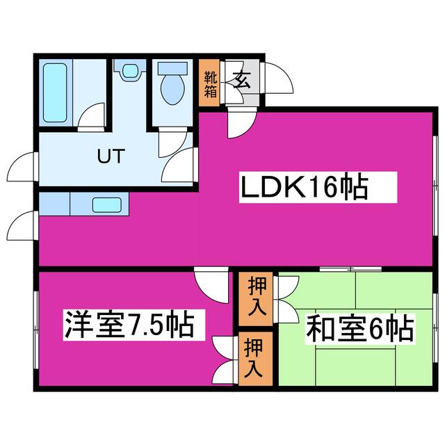 コーポ仲川(2LDK/3階)の間取り写真