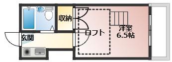 パレス戸坂桜東町(1K/1階)の間取り写真