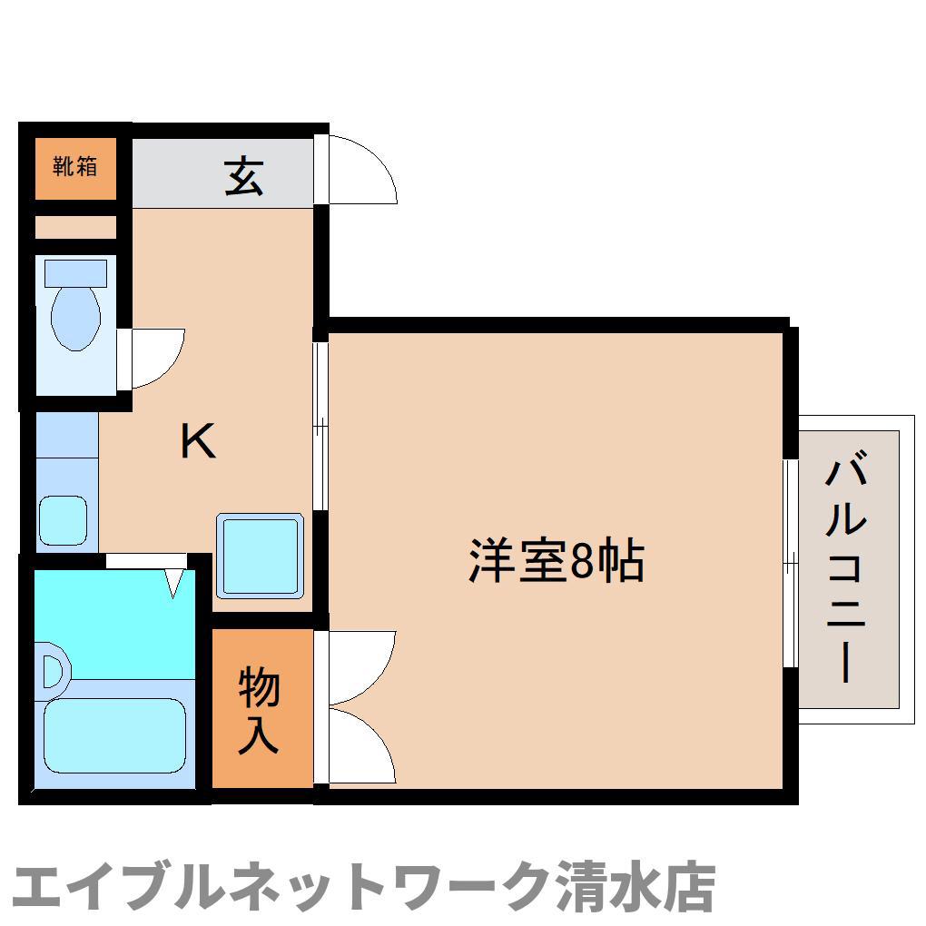 プレジール天王台(1K/2階)の間取り写真