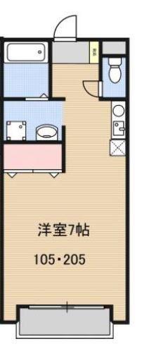 ベルリード柏原(ワンルーム/2階)の間取り写真