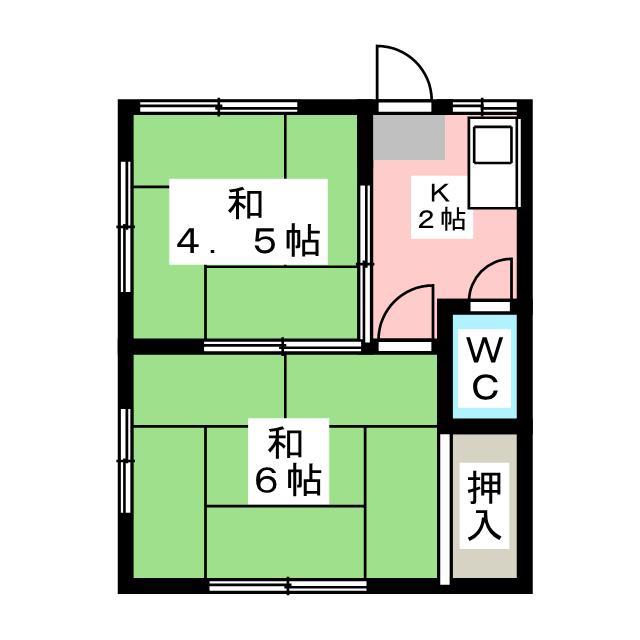 白田荘(2K/3階)の間取り写真
