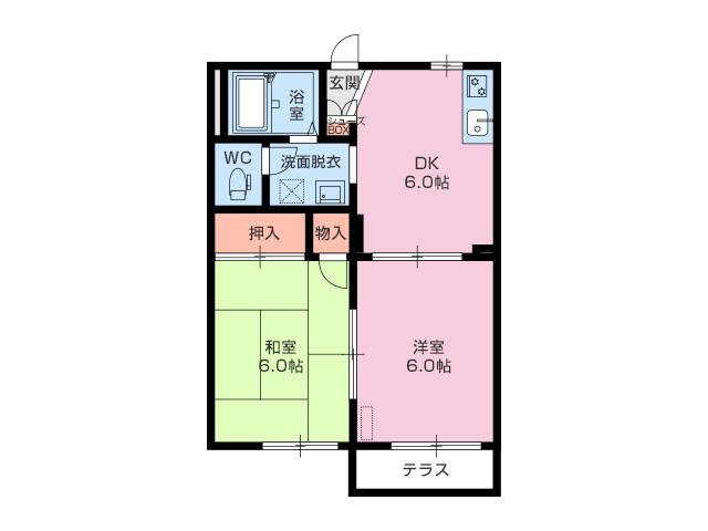 セフィラ島郷(2DK/1階)の間取り写真