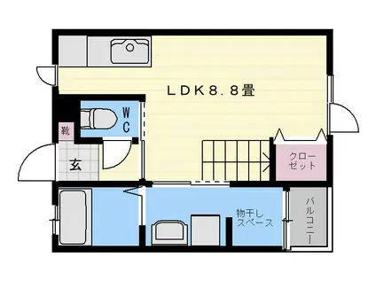 COMOREBI(ワンルーム/2階)の間取り写真