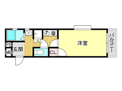 ダイナコート久留米レジックス(1K/9階)の間取り写真