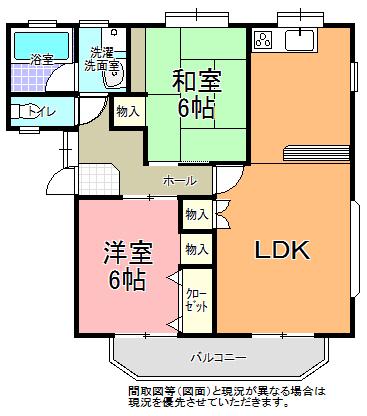 アヴェーニール クレア(2LDK/2階)の間取り写真