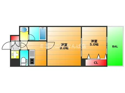 ザ・ミュージックコート(2K/4階)の間取り写真