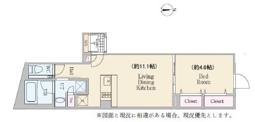 REVE RESIDENCE 高輪 レーヴレジデンス高輪(1LDK/1階)の間取り写真