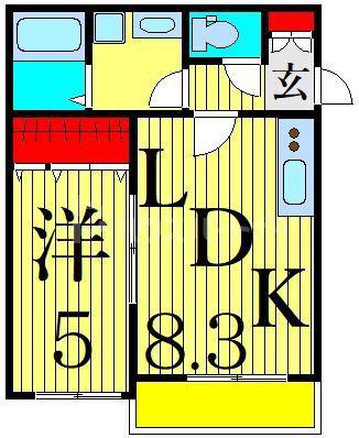 メープルコート(1LDK/1階)の間取り写真