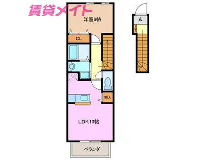 セレーノキヨ(1LDK/2階)の間取り写真