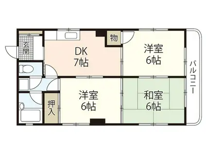 ベルメゾンドレミ(3DK/2階)の間取り写真