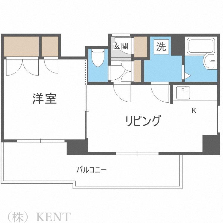 アームズ美術館通I(1LDK/4階)の間取り写真