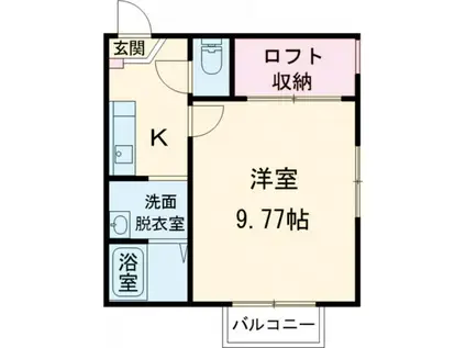 JR信越本線 古津駅 徒歩12分 2階建 築19年(1K/1階)の間取り写真