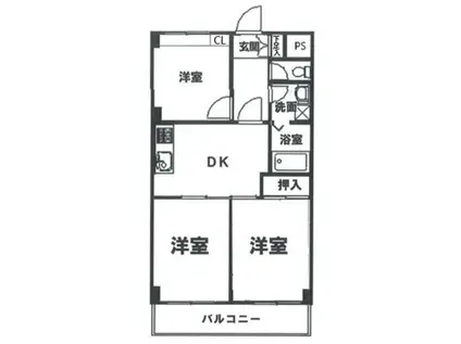 ブルームライフ市川(3DK/1階)の間取り写真