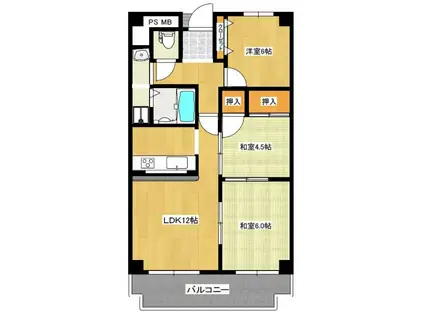 サンメゾン忍海(3LDK/1階)の間取り写真