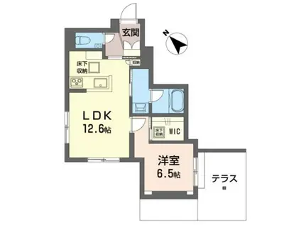 フォレクレール(1LDK/1階)の間取り写真