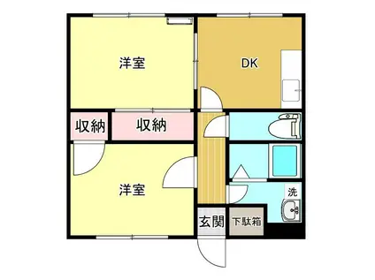 リビエール徳豊(2DK/1階)の間取り写真