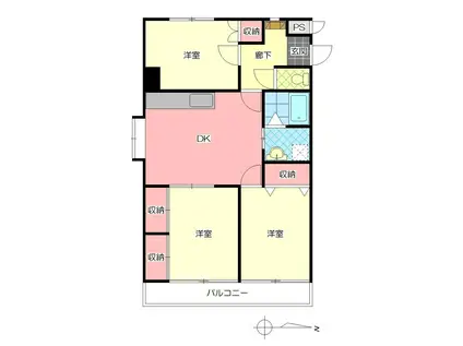 サン・フローラ(3LDK/3階)の間取り写真