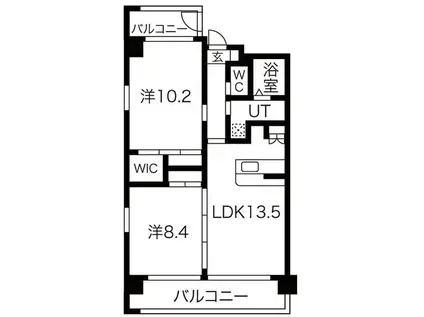 シャンスマイル(2LDK/3階)の間取り写真