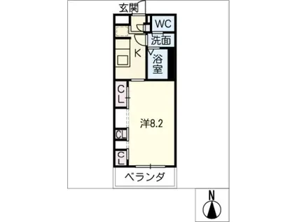 リブリ・名古屋(1K/3階)の間取り写真