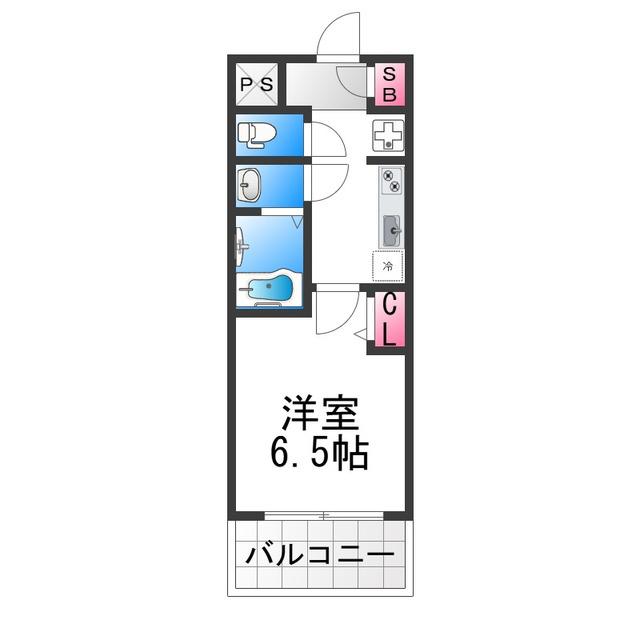 オリエンテム宿院南(1K/4階)の間取り写真