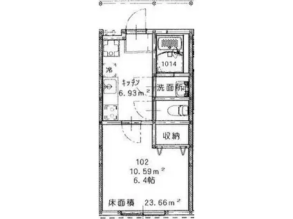 N-ONE (1K/1階)の間取り写真
