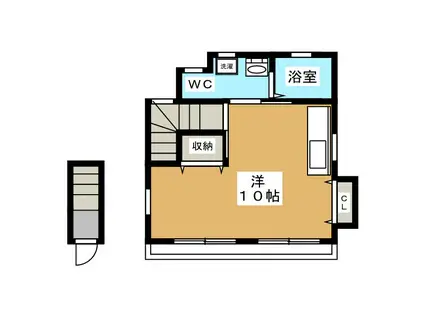 コート本牧(ワンルーム/2階)の間取り写真