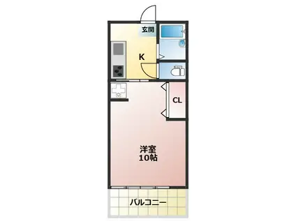 SUGANOSOW(1K/2階)の間取り写真