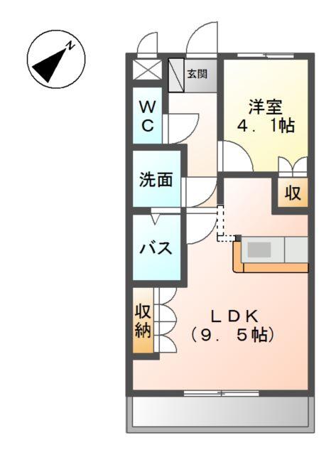 PROSPERITA(1LDK/1階)の間取り写真