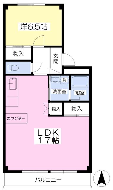 イースタンピュア(1LDK/3階)の間取り写真