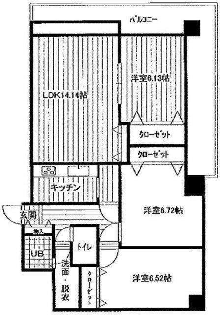 ハイブライト平岡(3LDK/9階)の間取り写真