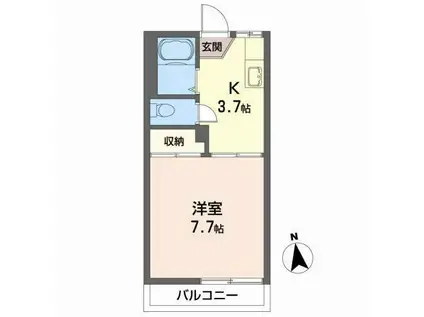 アビタシオンK(1K/2階)の間取り写真