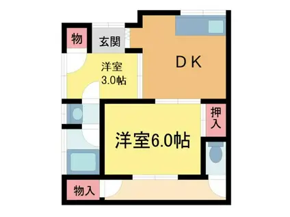 呉服町5-4 桜井(2DK/1階)の間取り写真