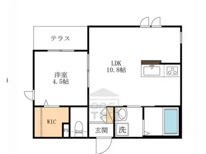 ヘーベルメゾン小松北町(1LDK/1階)の間取り写真