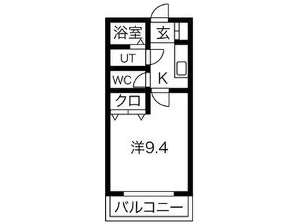 あさひレジデンス上中居II(1K/3階)の間取り写真