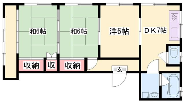 コーポハピネス(3DK/2階)の間取り写真