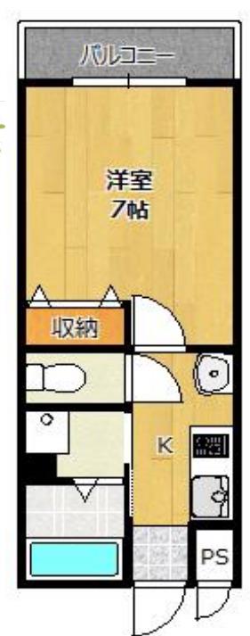 ラフェスタ妻鹿(1K/3階)の間取り写真