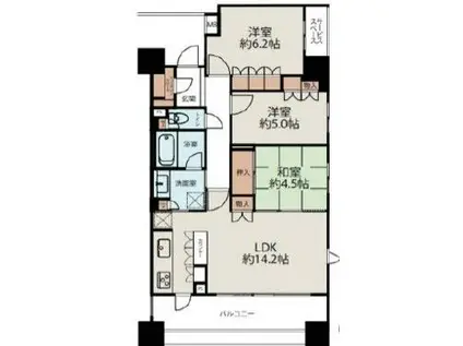 藤和シティホームズ八王子(3LDK/5階)の間取り写真