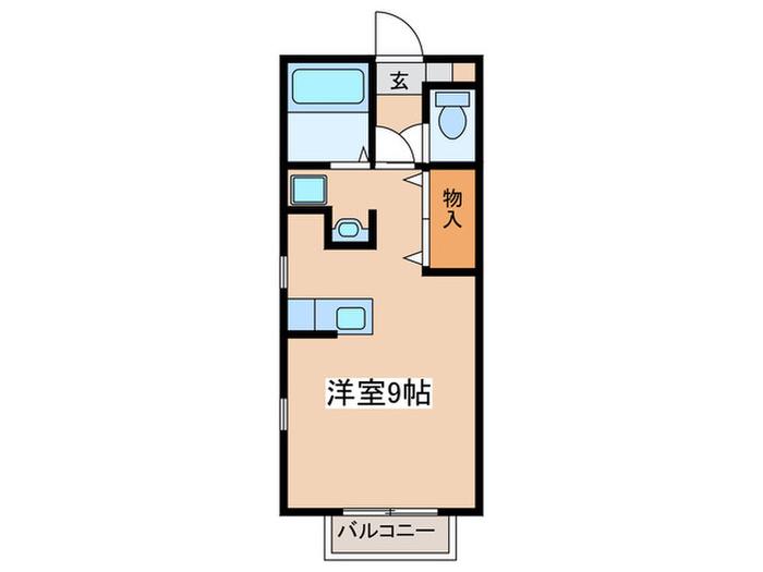 アヴェニールTOKAI(ワンルーム/1階)の間取り写真