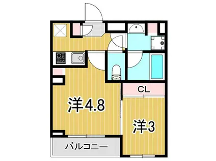 ES-GRANDE綾瀬(2K/1階)の間取り写真