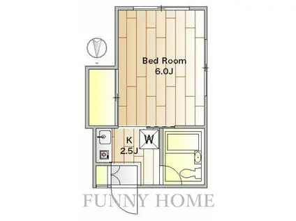 サンハイツ(1K/2階)の間取り写真