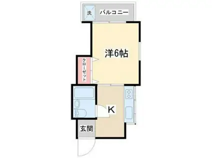 ルミエール曽根(1K/2階)の間取り写真