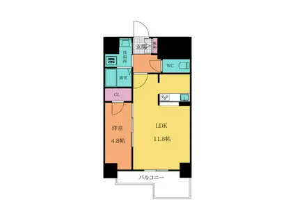 白銀マンション(1LDK/7階)の間取り写真