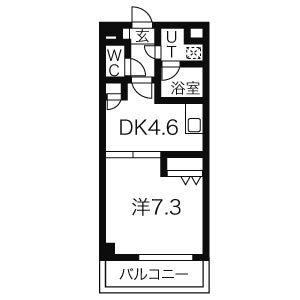 ベレーサ山王(1DK/10階)の間取り写真