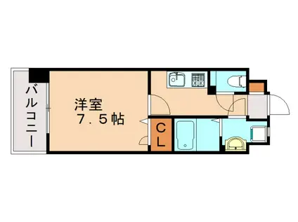 エンクレスト天神東III(1K/4階)の間取り写真