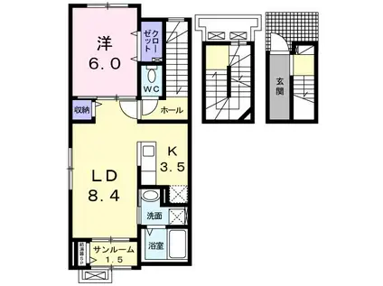 ベルセレーネ成和(1LDK/3階)の間取り写真