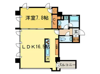 VILLA ARCADIA(1LDK/2階)の間取り写真