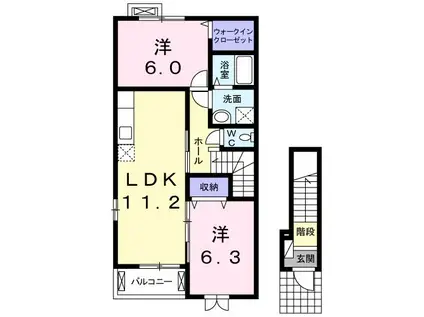イーストリバティーIII(2LDK/2階)の間取り写真