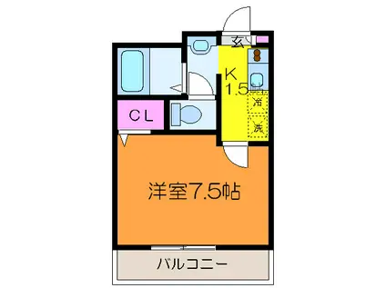 スプリングライフ・千川(ワンルーム/1階)の間取り写真