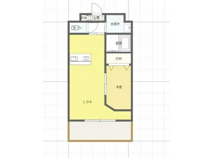 ミロワール舟入(1LDK/4階)の間取り写真