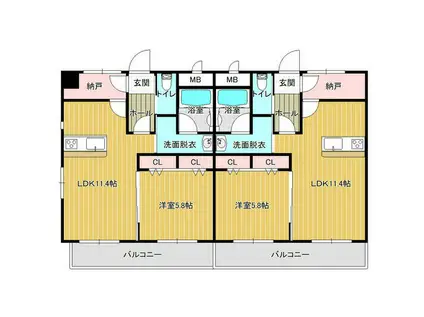 グラン・アルカディア(1LDK/3階)の間取り写真